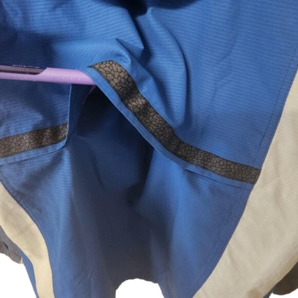 Columbia Men’s Medium Hooded Windbreaker Jacket Navy Gray Packable Nylon - Picture 5 of 12